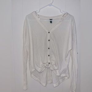 Cardigan button up cream with brown buttons